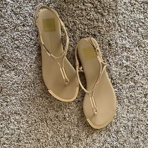 Dolce vita sandals size 6, light tan with gold trim